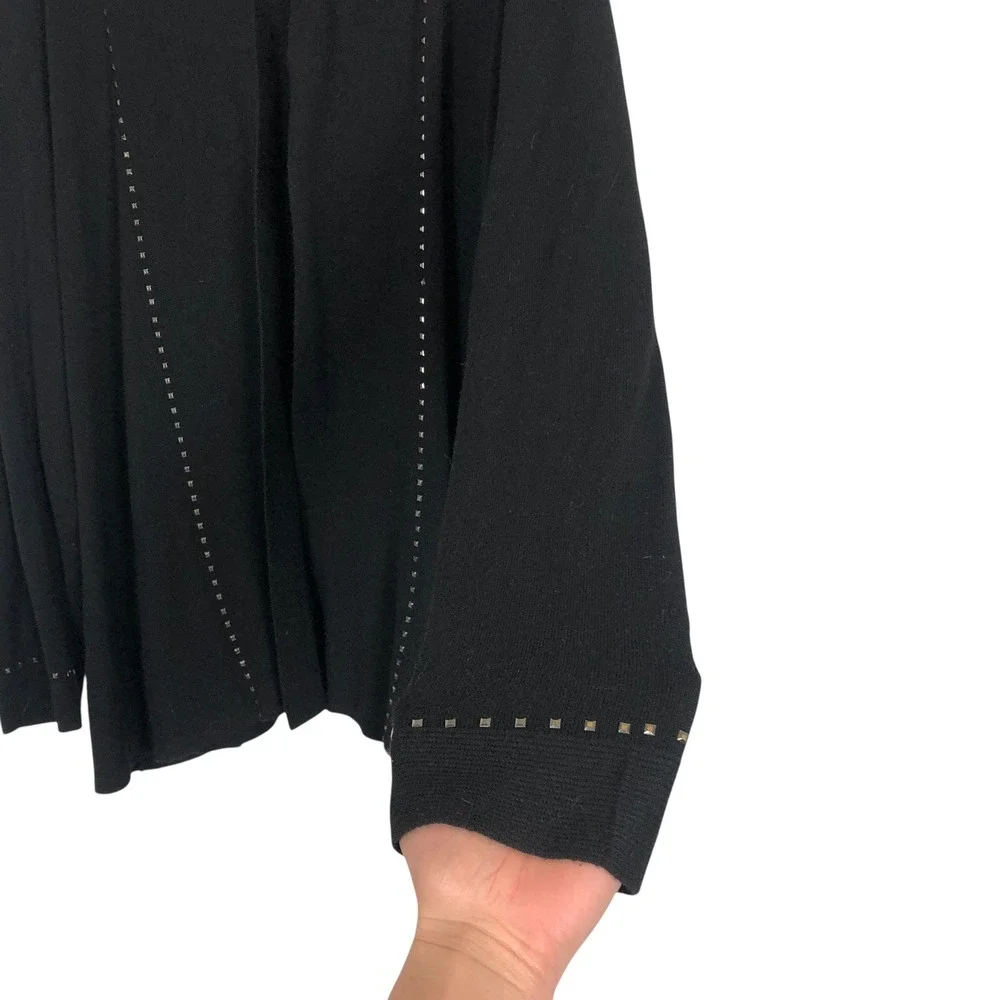 89th + Madison Black Studded Open Front Knit Cardigan Sweater Size‎ 2X Gothic